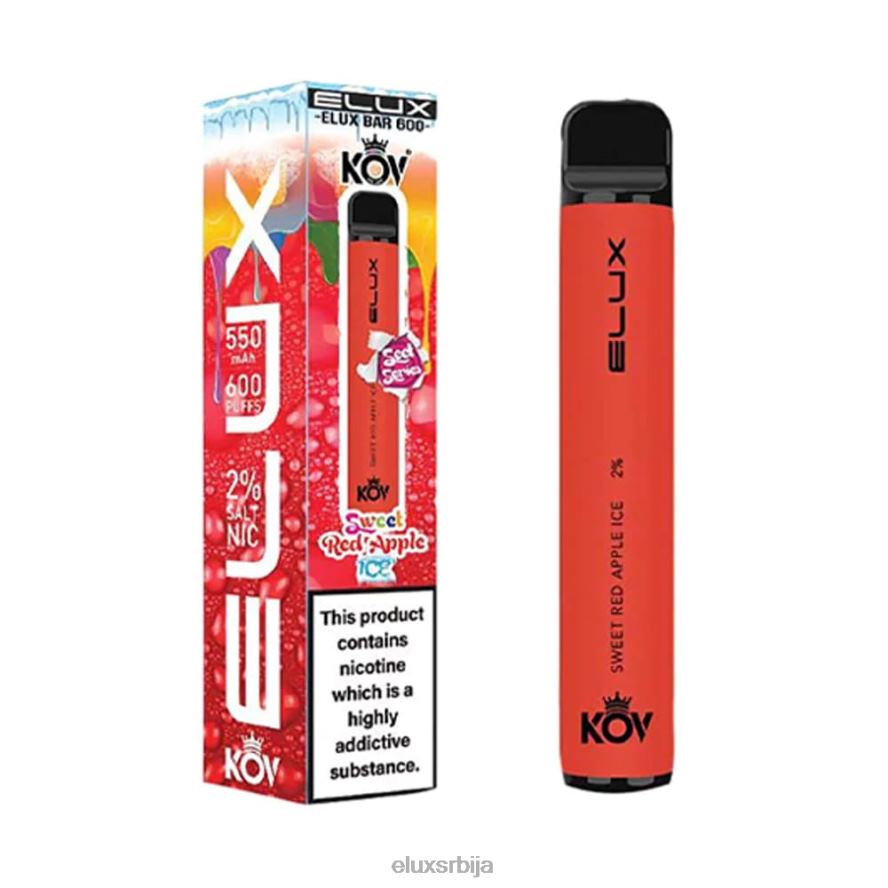 Elux Bar слатки лед од црвене јабуке Elux review srbija JN4TR11 слатка серија за једнократну употребу вапе