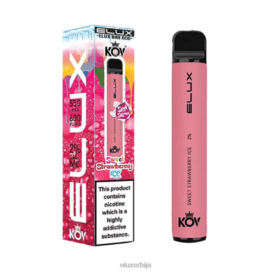 Elux Bar слатки лед од јагоде Elux vape review JN4TR110 слатка серија за једнократну употребу вапе